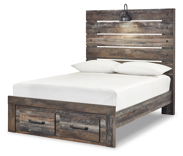 Drystan  Panel Bed With 2 Storage Drawers