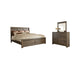 Juararo Queen Panel Bed with Mirrored Dresser