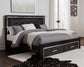 Kaydell King Panel Bed with Storage with Mirrored Dresser, Chest and 2 Nightstands