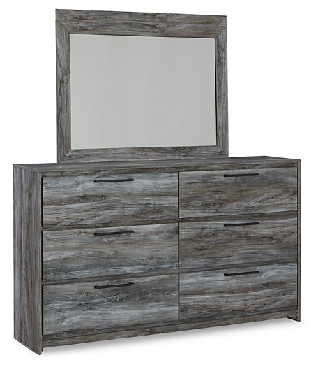 Baystorm Full Panel Headboard with Mirrored Dresser and Nightstand