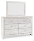 Paxberry Queen Panel Bed with Mirrored Dresser, Chest and Nightstand