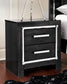 Kaydell Queen Upholstered Panel Headboard with Mirrored Dresser, Chest and Nightstand