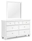 Fortman California King Panel Bed with Mirrored Dresser