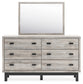 Vessalli King Panel Bed with Mirrored Dresser, Chest and 2 Nightstands