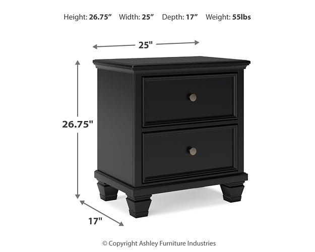 Lanolee Full Panel Bed with Mirrored Dresser and 2 Nightstands