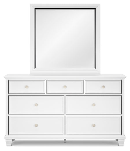 Fortman Twin Panel Bed with Mirrored Dresser and 2 Nightstands