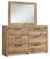 Hyanna Twin Panel Headboard with Mirrored Dresser, Chest and 2 Nightstands