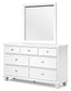 Fortman California King Panel Bed with Mirrored Dresser and Nightstand