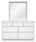 Fortman King Panel Bed with Mirrored Dresser, Chest and Nightstand