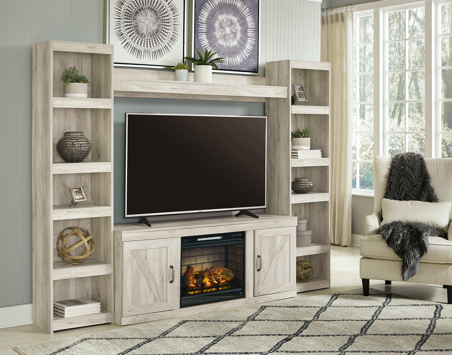 Bellaby 4-Piece Entertainment Center with Electric Fireplace