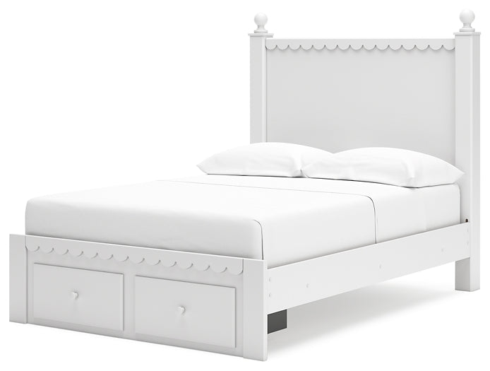 Mollviney Full Panel Storage Bed with Mirrored Dresser