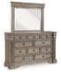 Blairhurst King Panel Bed with Mirrored Dresser