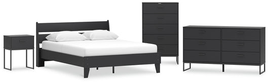 Socalle Queen Panel Platform Bed with Dresser, Chest and Nightstand