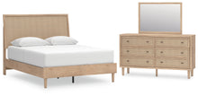 Load image into Gallery viewer, Cielden Queen Panel Bed with Mirrored Dresser
