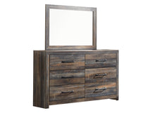 Load image into Gallery viewer, Drystan King Bookcase Bed with 2 Storage Drawers with Mirrored Dresser, Chest and Nightstand
