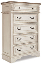 Load image into Gallery viewer, Realyn  Upholstered Panel Bed With Mirrored Dresser, Chest And 2 Nightstands
