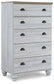 Haven Bay King Panel Storage Bed with Mirrored Dresser and Chest