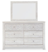 Load image into Gallery viewer, Paxberry Queen Panel Bed with Mirrored Dresser and Chest
